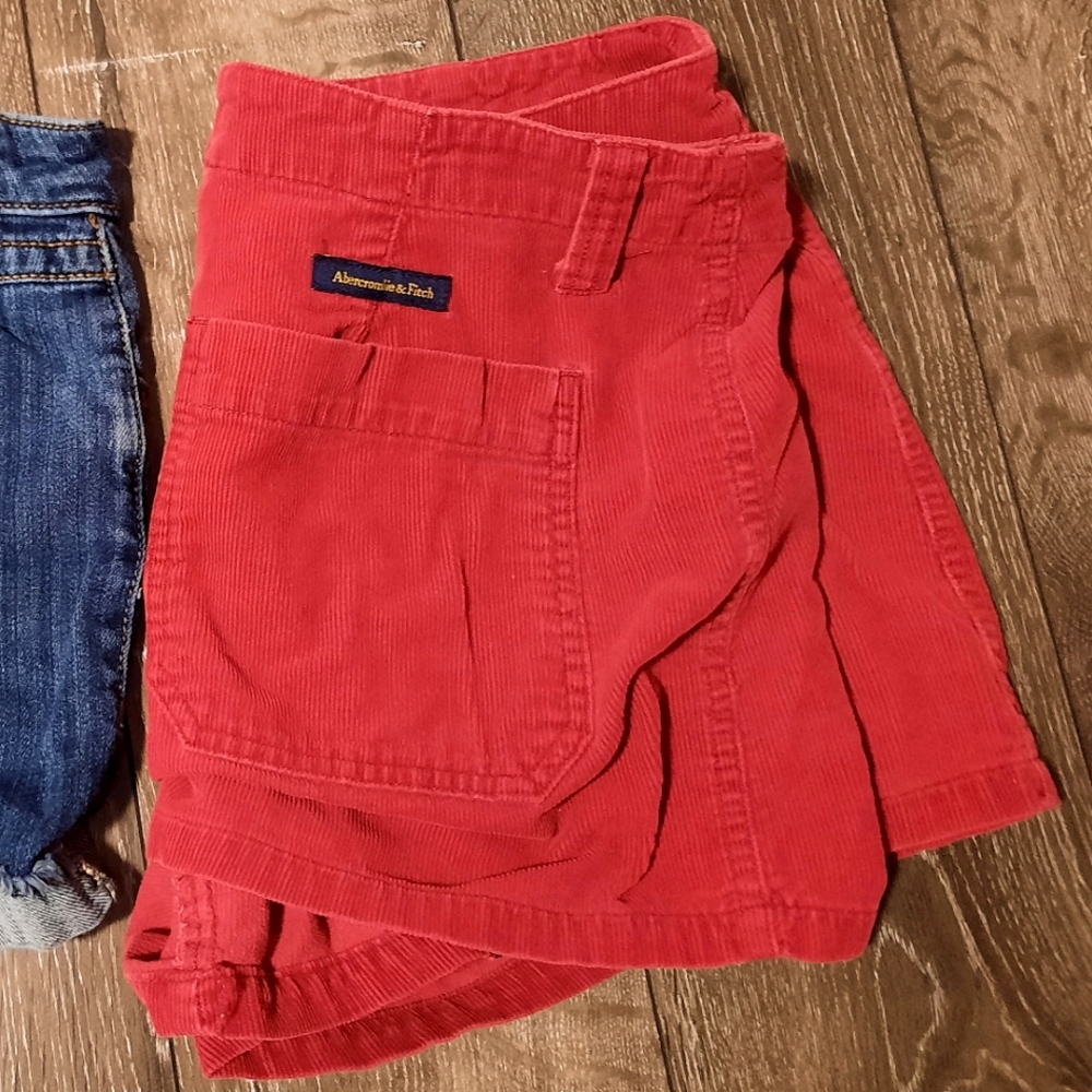 Abercrombie and Fitch red corduroy shorts 6
